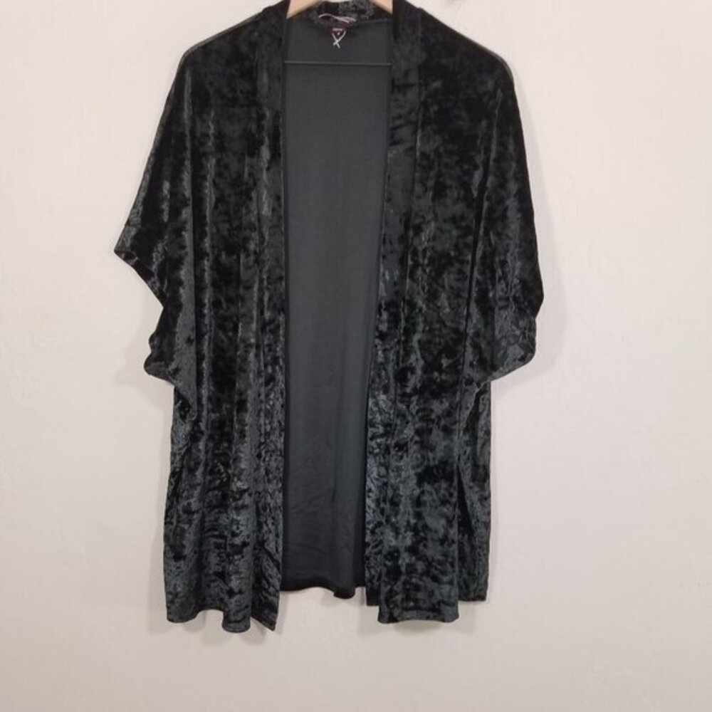 Victoria's Secret Oversized Velvet Green Sleep Open Front Cardigan Top Size XS